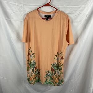 Forever 21 T-Shirt Large Blue Mens Floral Short Sleeve